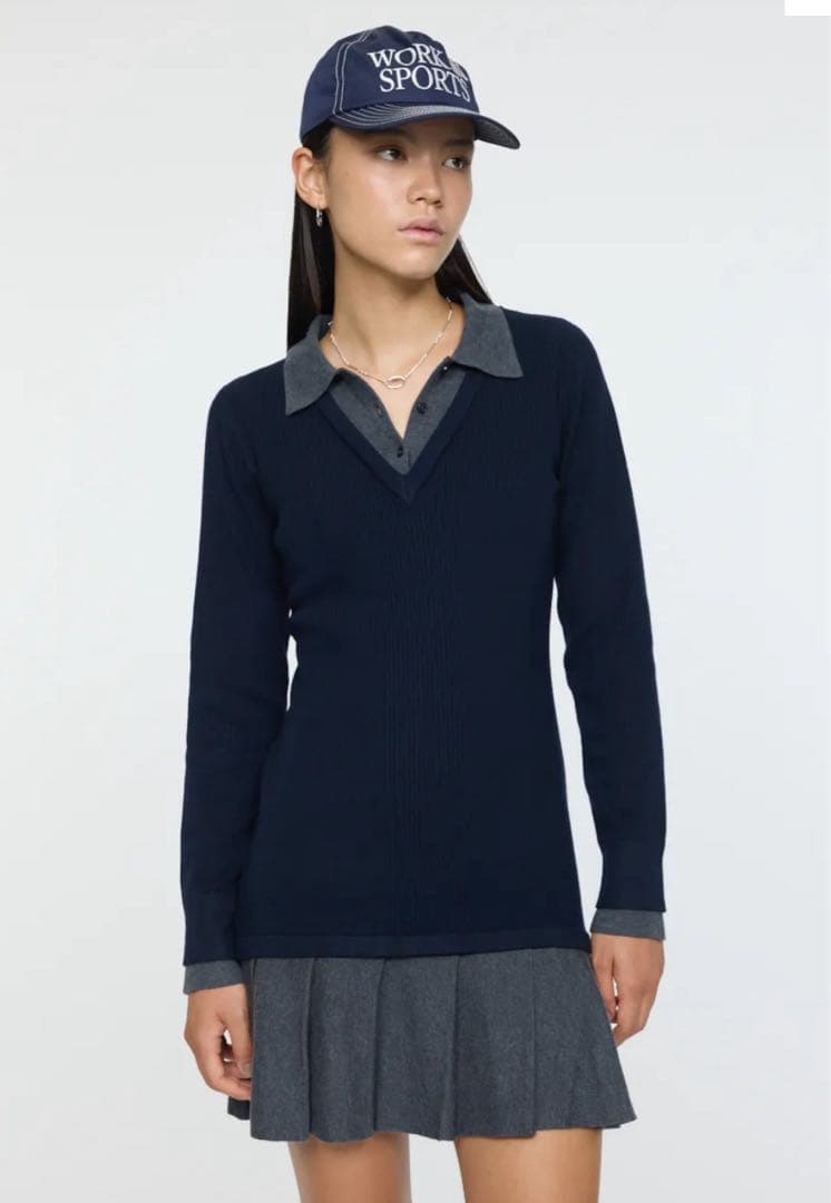 【MOUSSY】LAYERED KNIT ミニドレス　ブラック 長袖