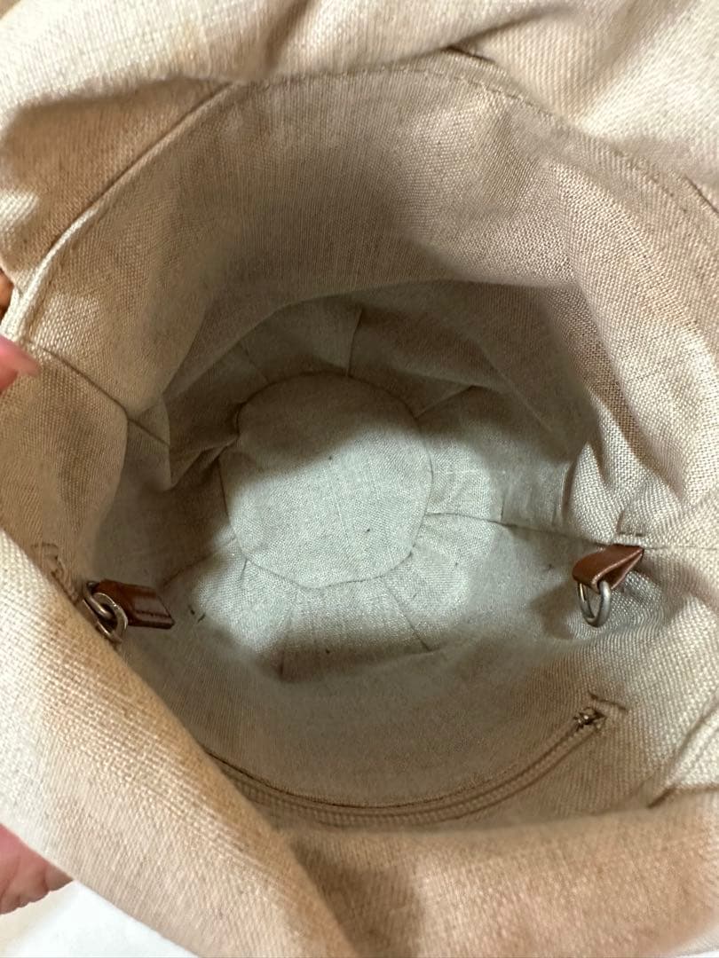 FOXEY ハンプトンバスケット　革製かごバッグ 巾着付き