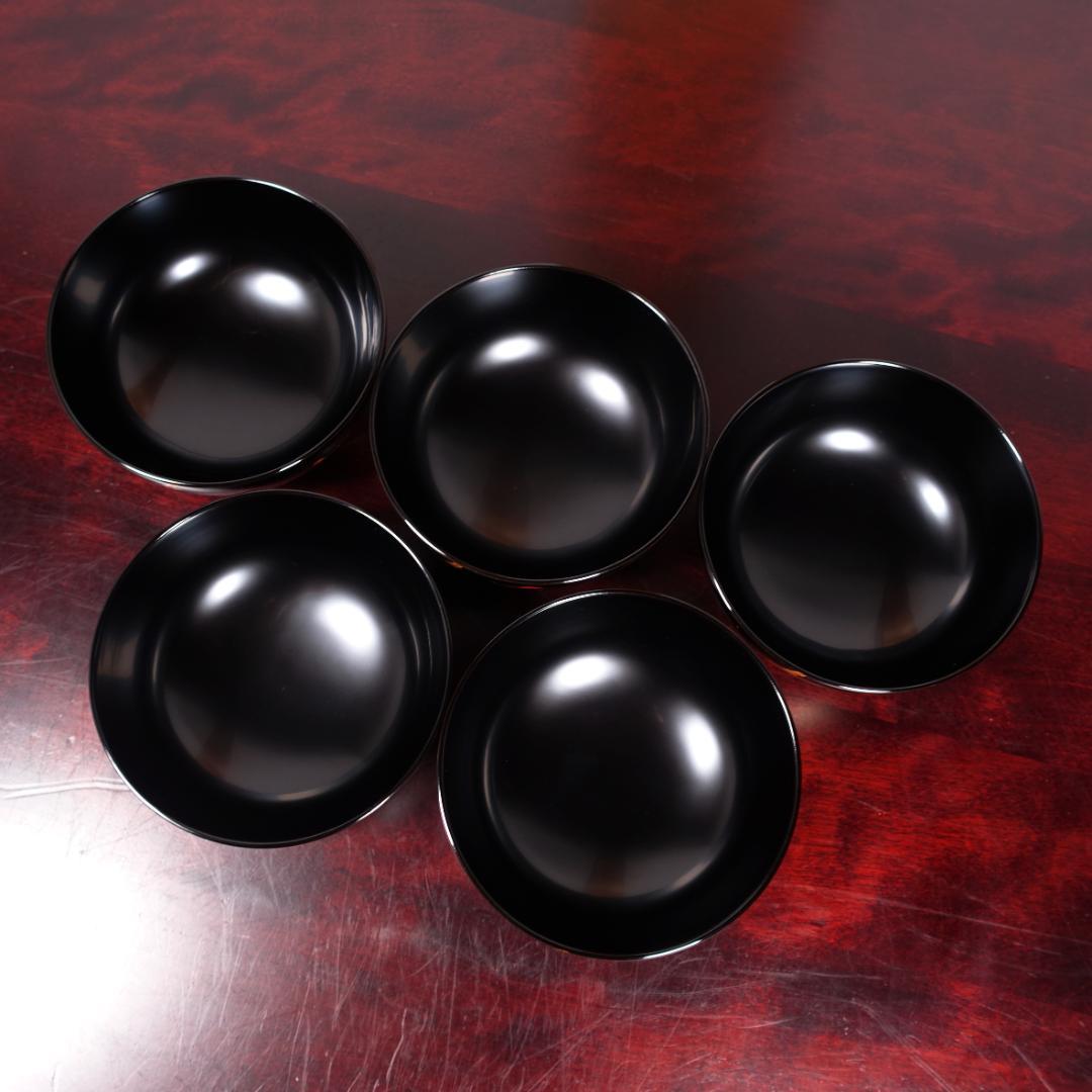 輪島塗 黒塗 梅花蒔絵 吸物椀 5客 共箱