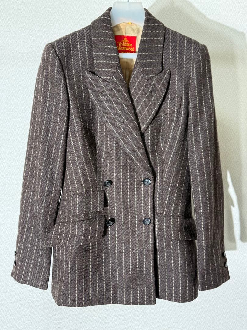 ヴィヴィアンウエストウッド ストライプ柄 ダブルジャケット