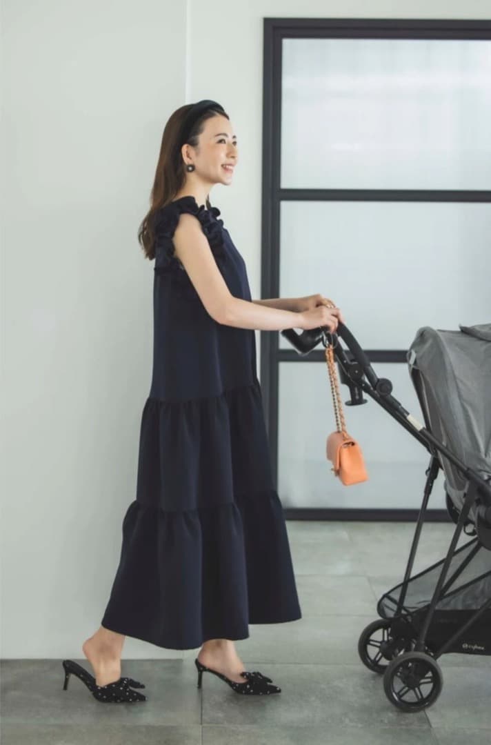 【美品】bitnabi ビンナビ パルランドレス　ワンピース　ネイビー