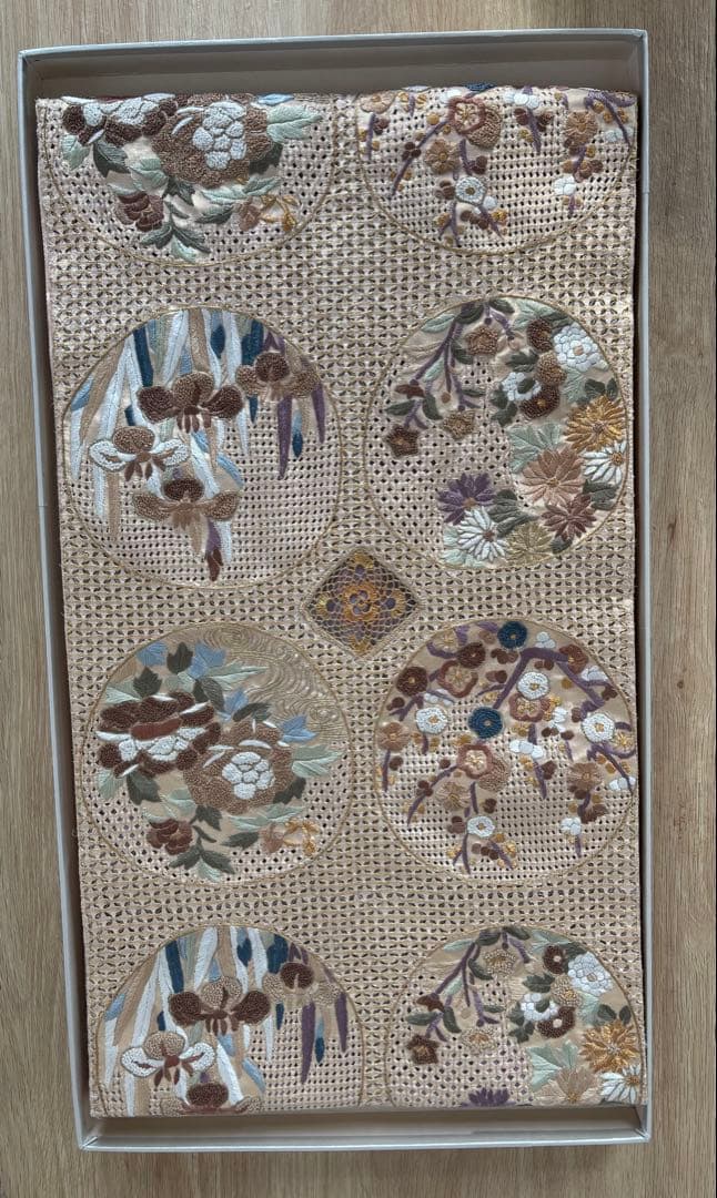 帯 Cross Rainbow スワトウ刺繍