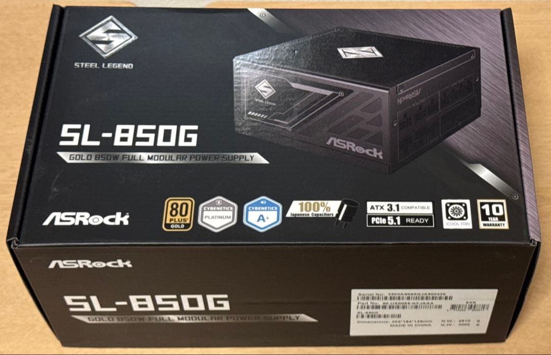 ASRock SL-850G 850W フルモジュラー電源