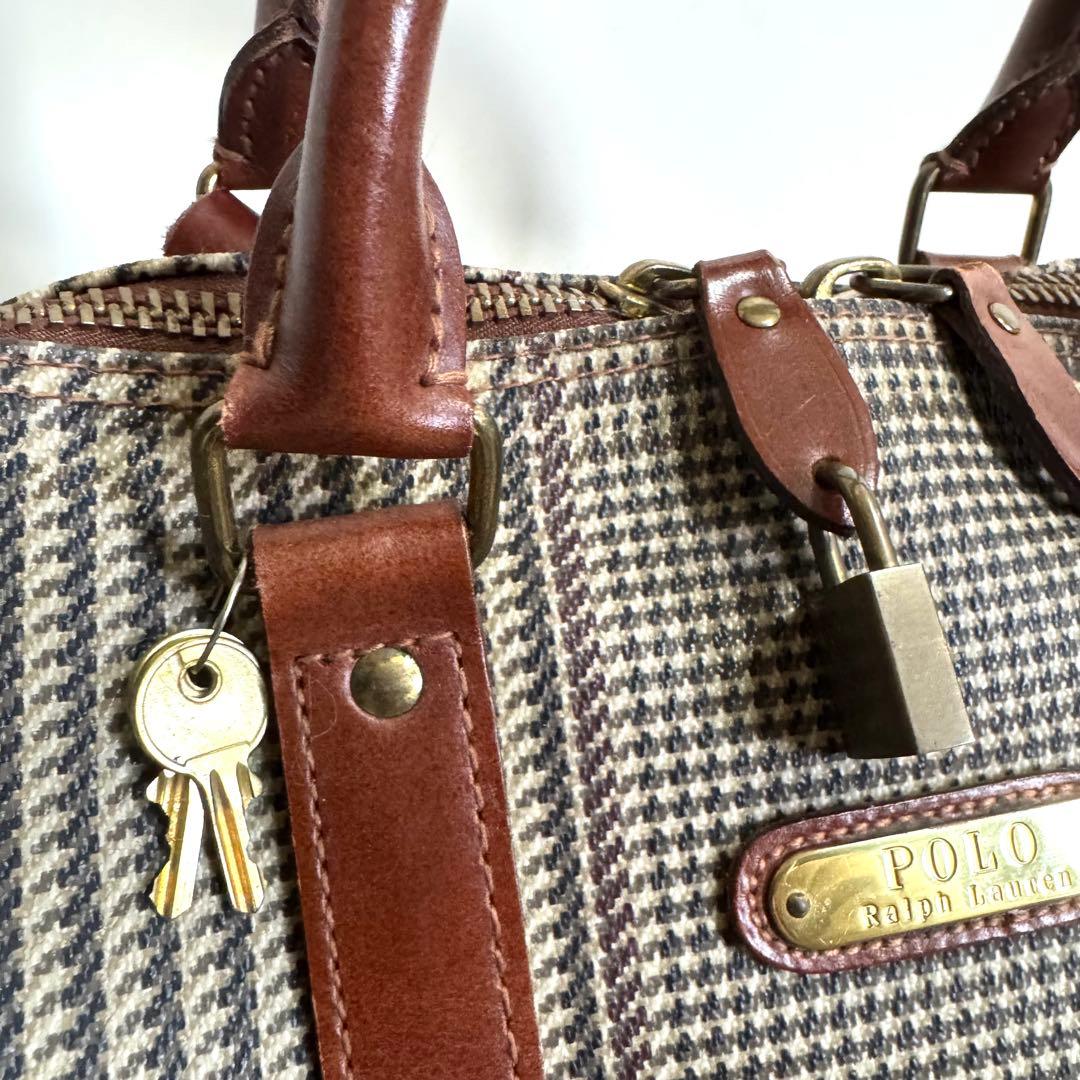 【美品】ポロラルフローレン ボストンバッグ 2way ショルダー 本革 大容量