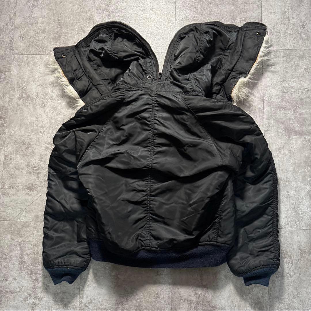 80s USA製 ALPHA N2B フライトジャケット N-2B ブラック M