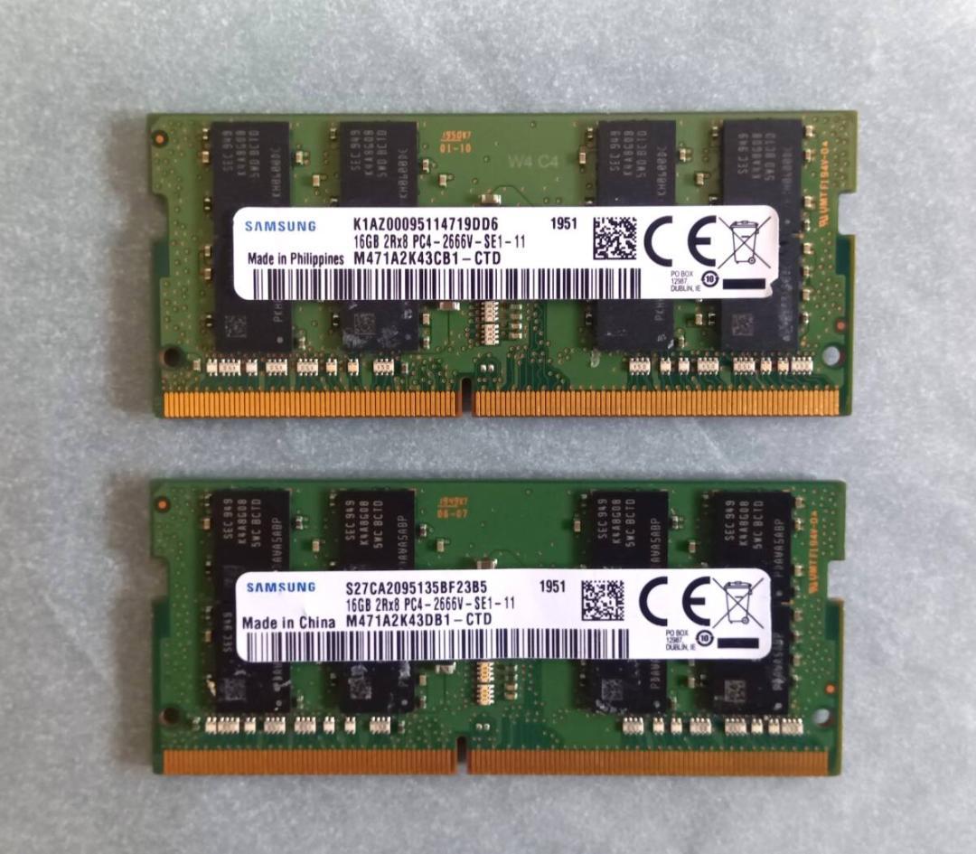 メモリー SAMSUNG DDR4-2666V 32GB (16GB X2)