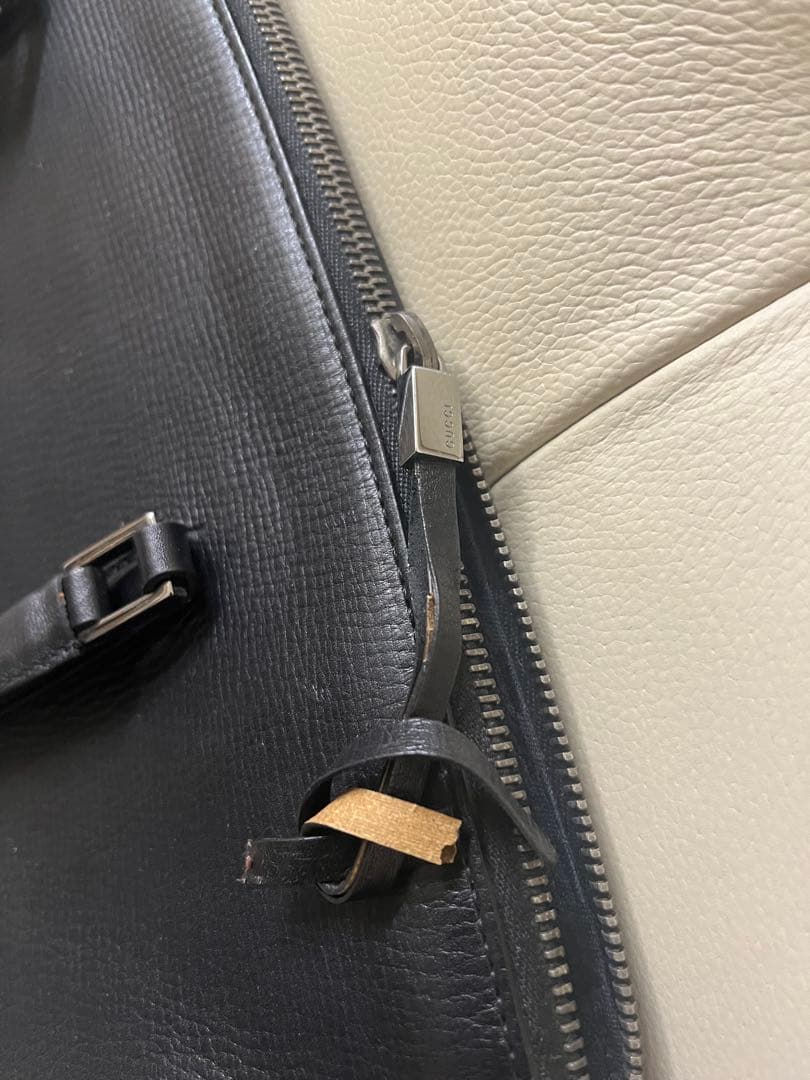 グッチGUCCI黒レザートートバッグハンドバッグビジネスバッグ　メンズレディース