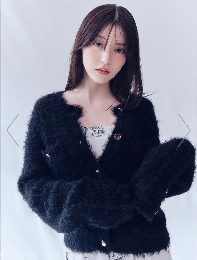 モヘアシャギーニットカーディガン