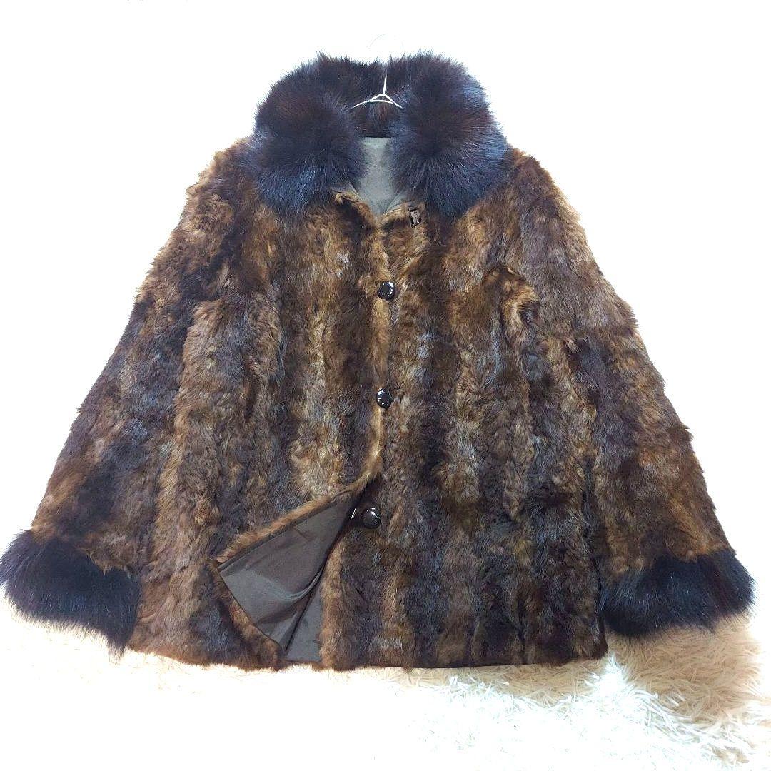 BALMAIN　バルマン　ファーコート　毛皮　シルク100％　ブルーフォックス