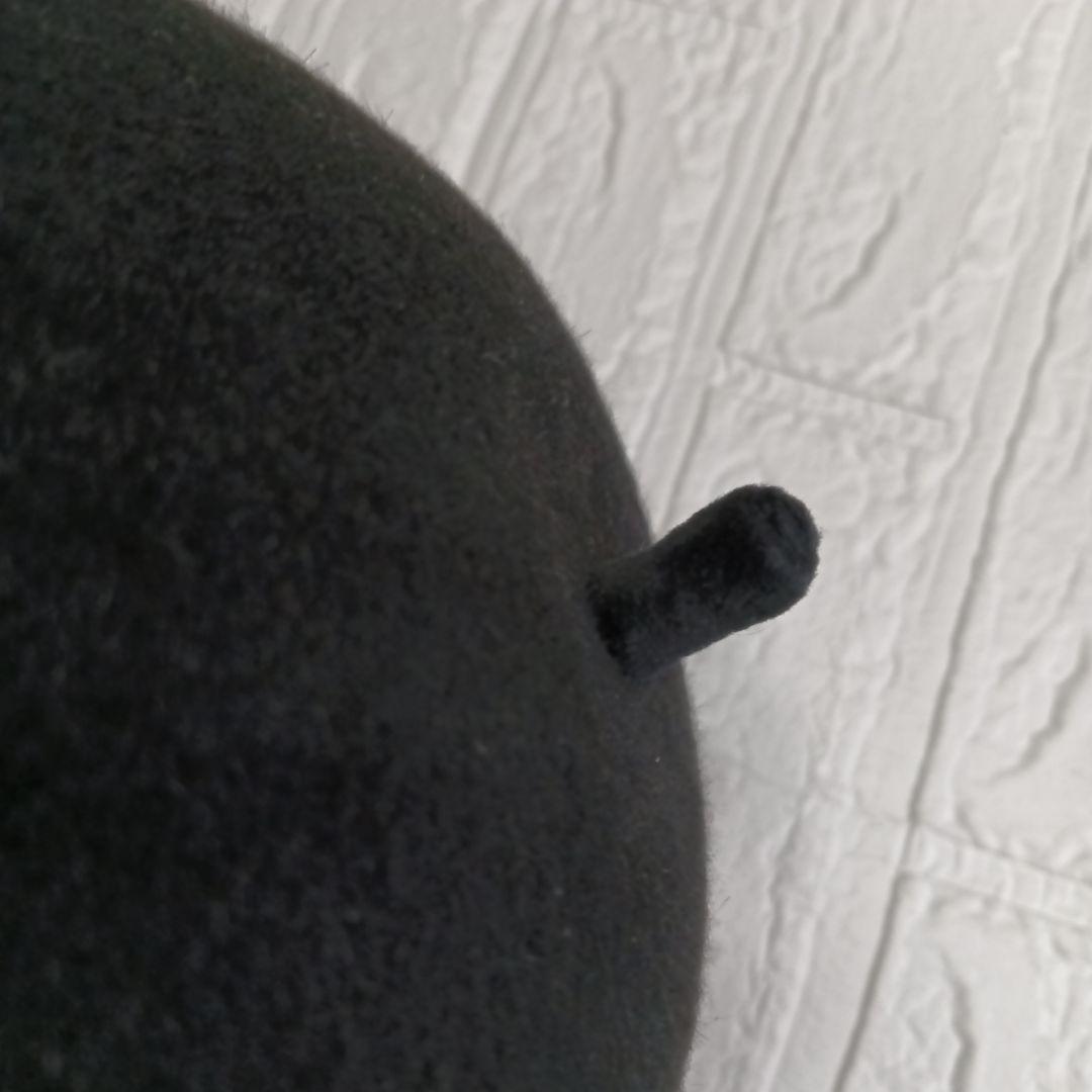 Maison Michel ドット柄チュール付きベレー帽　黒