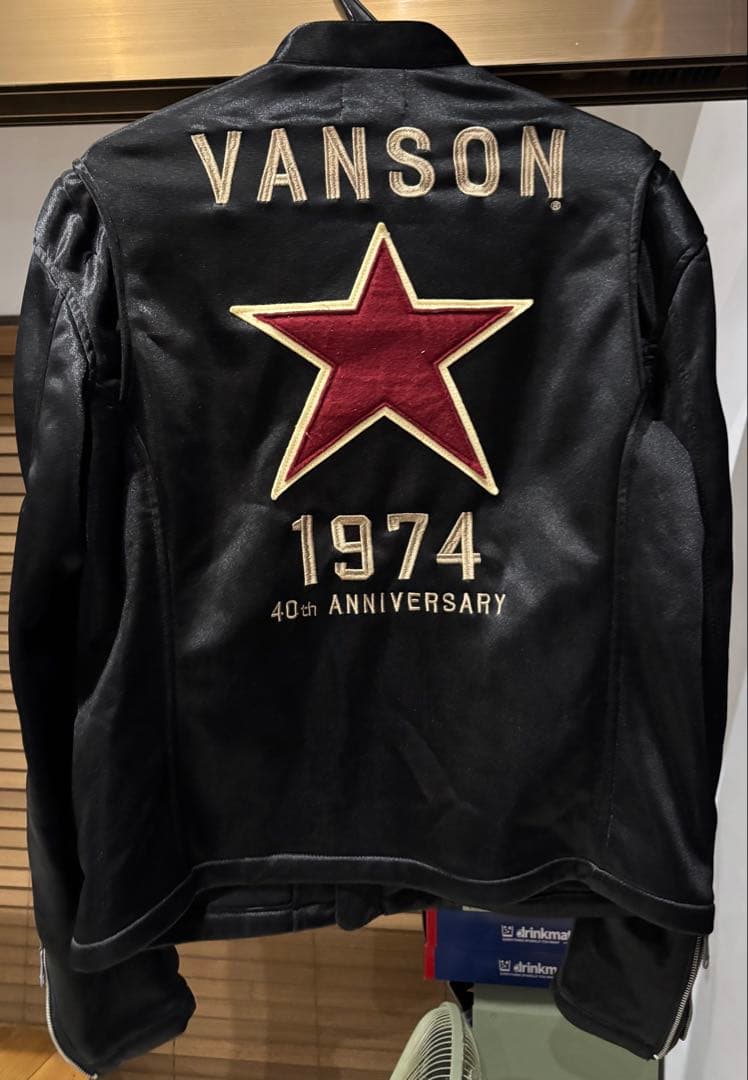 【美品/XL】VANSON 40周年記念モデル ボンディング ライダース