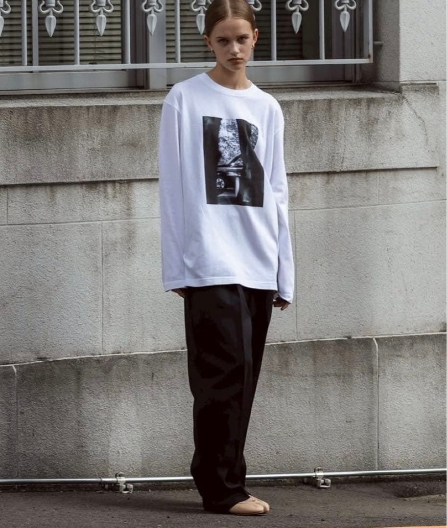 soyy. プリントt ロンt ホワイト