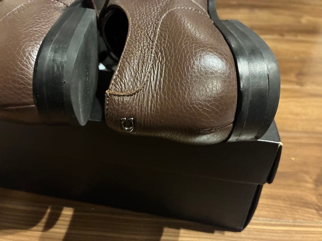 【美品】コーチ シボ革 プレーントゥ グラハムダービーシューズ 26cm 茶