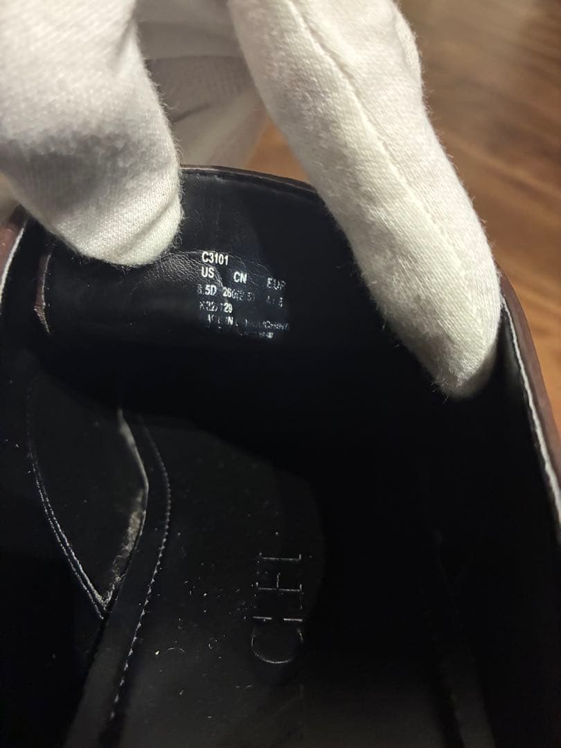 【美品】コーチ シボ革 プレーントゥ グラハムダービーシューズ 26cm 茶