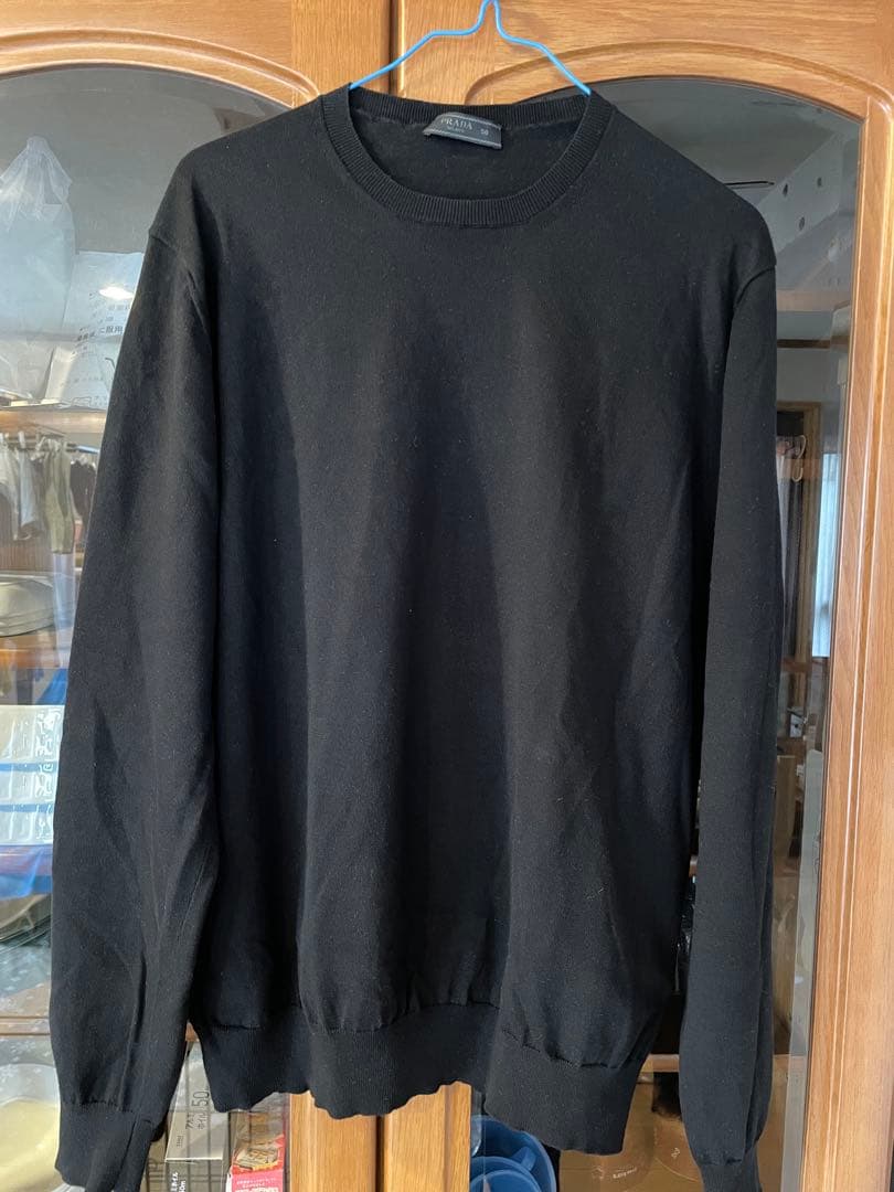 プラダ　コットンセーター　ブラック　50