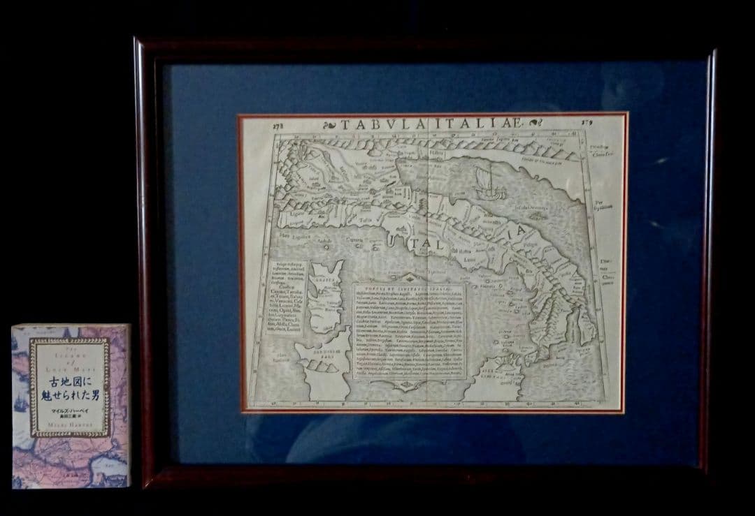 お値下げ　額装品　古地図　1571年　木版画　S.ミュンスター「イタリア全図」