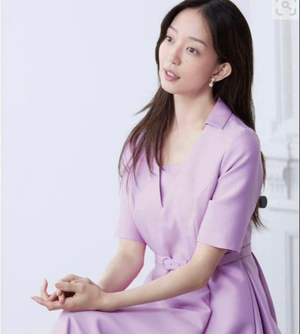 新品　ANAYI 23AW シルクウール　ワンピース　ラベンダー　34