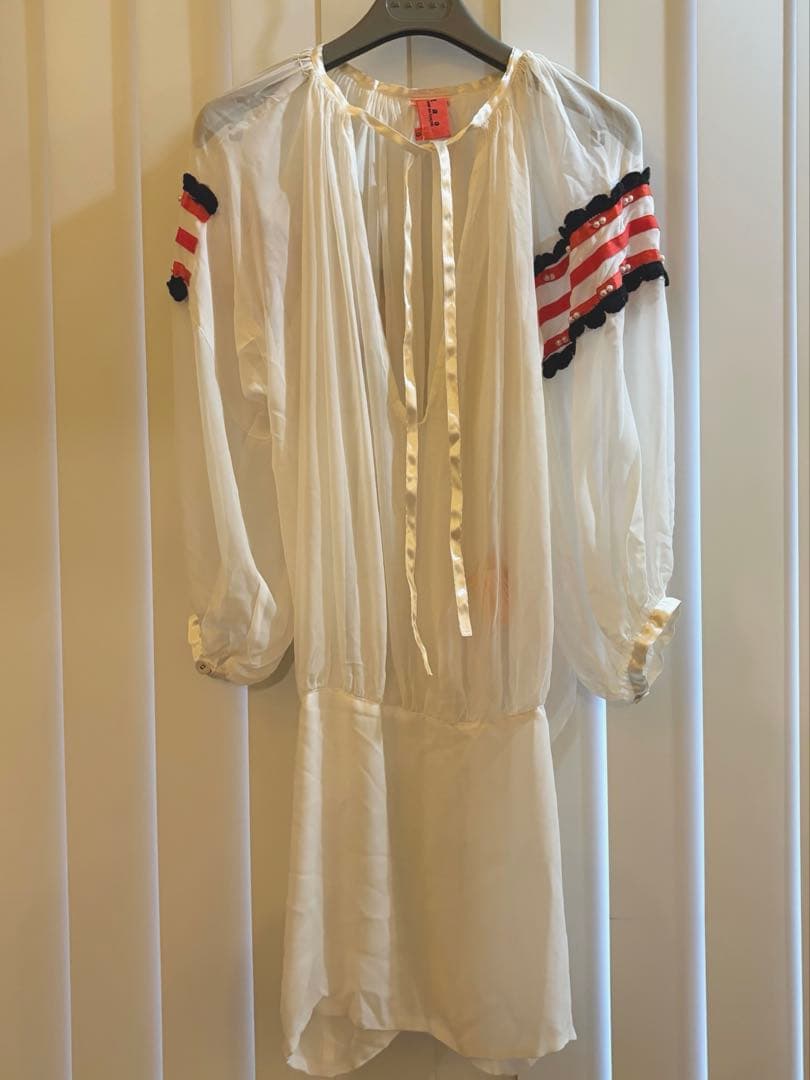 コムデギャルソン ホワイト シフォン チュニック 五分袖