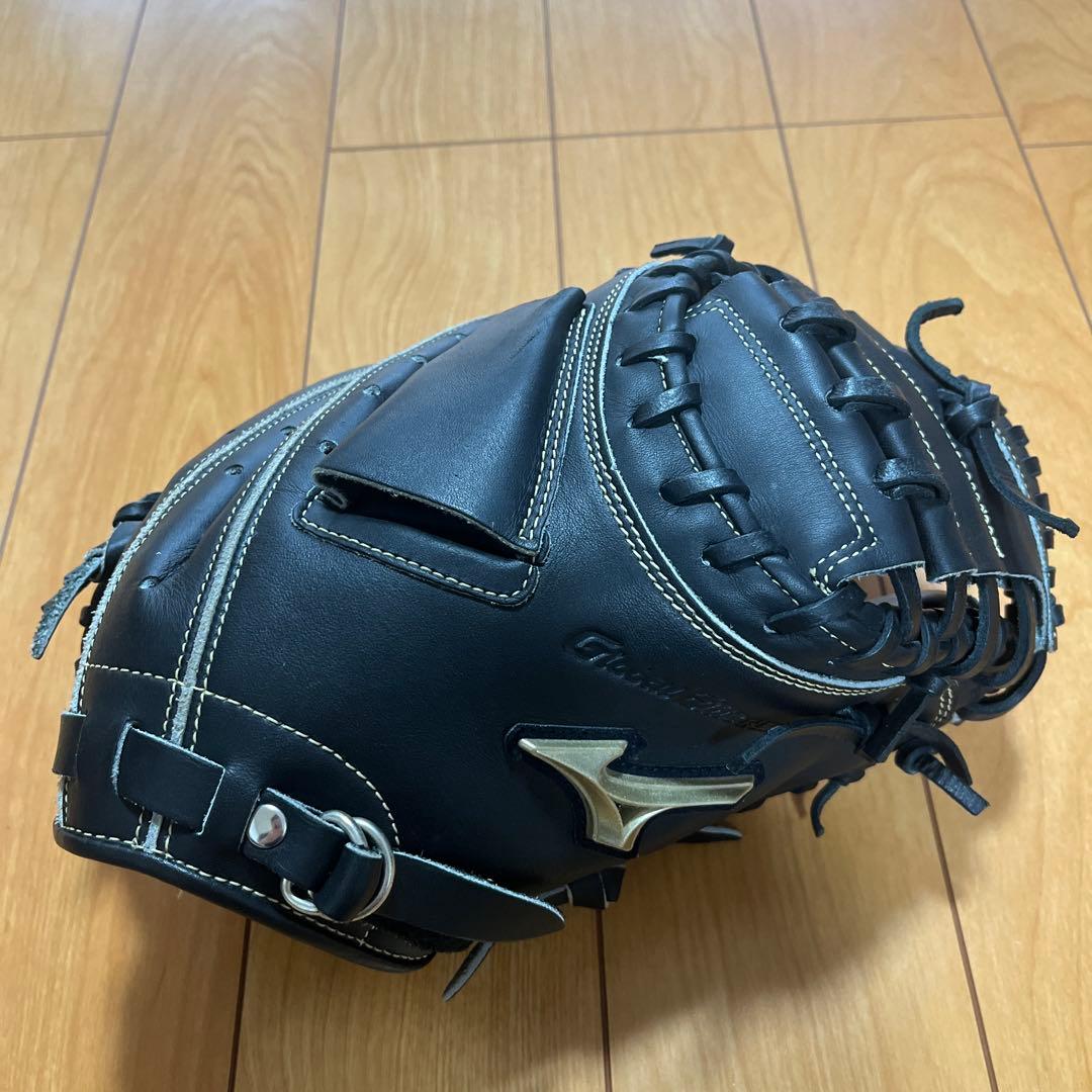 ミズノ キャッチャーミット 黒 レザー