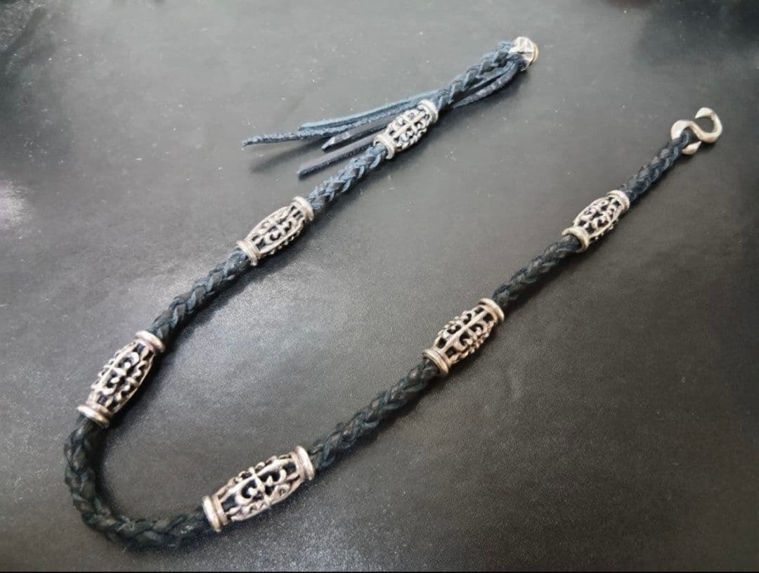 A&G エーアンドジー シルバー レザー ウォレットチェーン