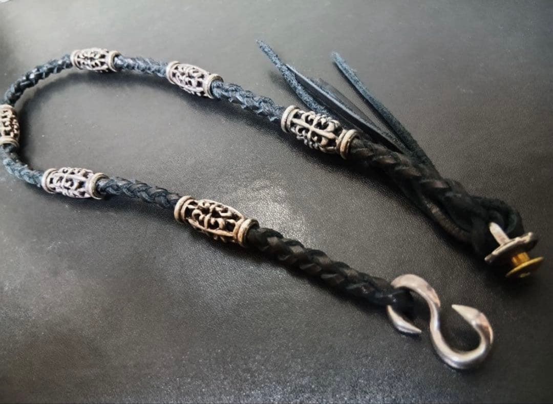 A&G エーアンドジー シルバー レザー ウォレットチェーン