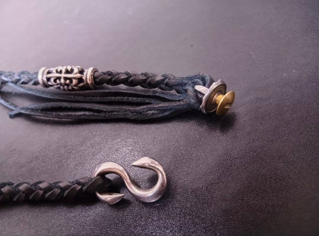 A&G エーアンドジー シルバー レザー ウォレットチェーン