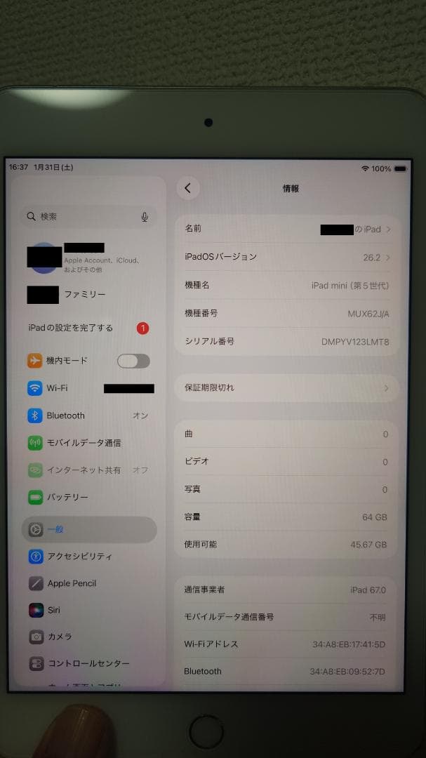 iPad mini 第5世代 WiFi+Cellular 64GB