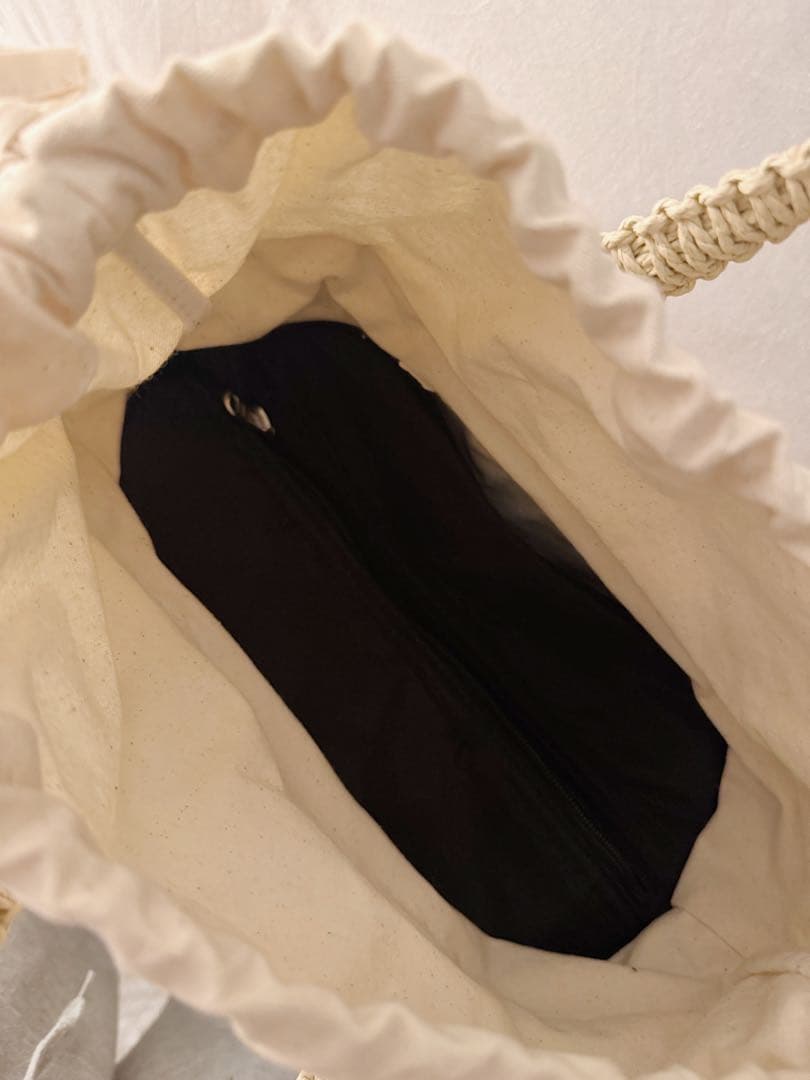 ディーンアンドデルーカ　クロッシェバスケットバッグS（保冷バッグ付き）ナチュラル