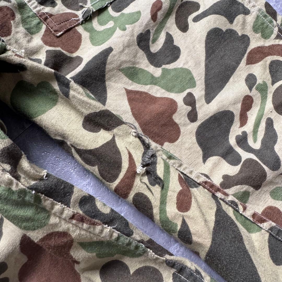 【極太】70s ダックハンターカモパンツ　迷彩ベイカーパンツ