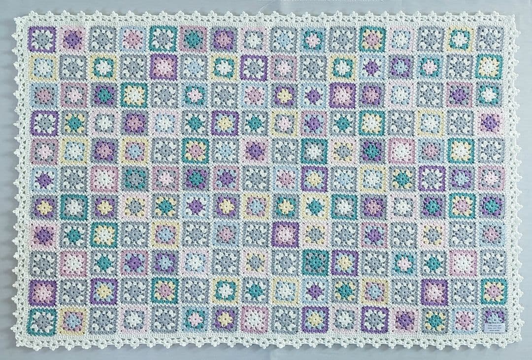 モチーフ編みブランケット ひざ掛け ハンドメイド