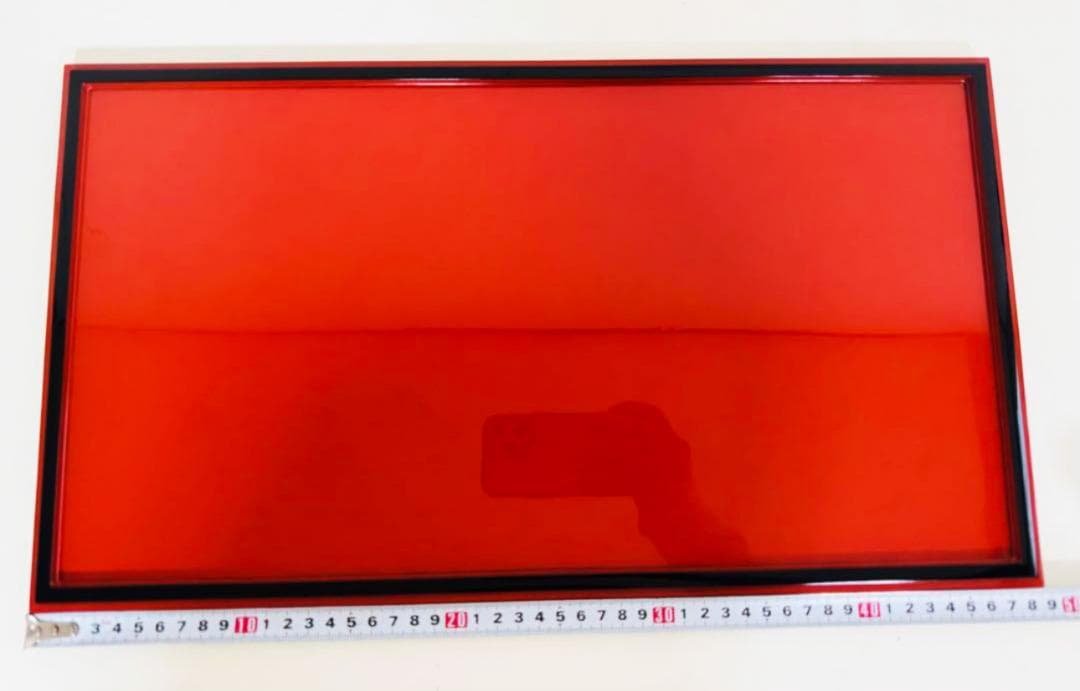 輪島塗最高峰 慶塚 作 天然木 漆塗 朱塗 長手卓上膳 懐石膳 会席膳 3枚