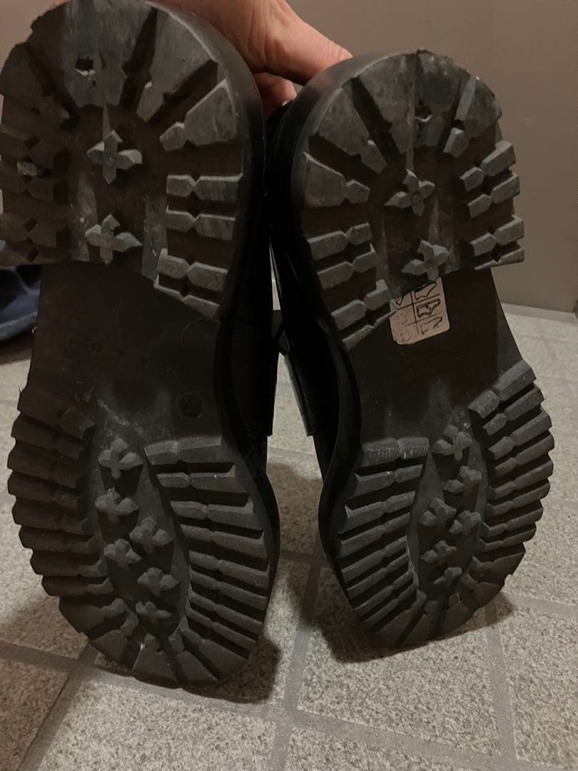 ブラック クロコダイル風 厚底ローファー