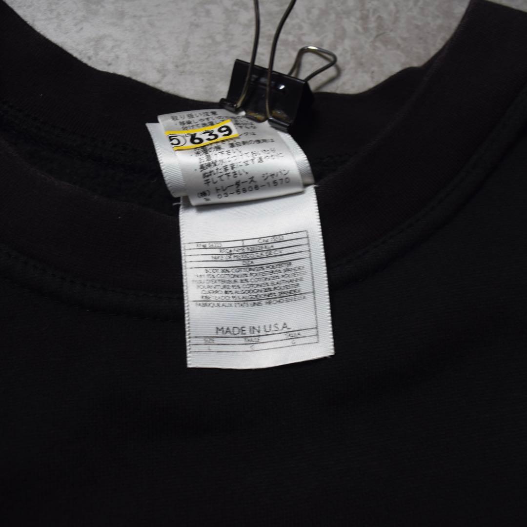 90s USA製 NIKE スウェット フェード 雰囲気◎ 刺繍ロゴ 丸胴 黒