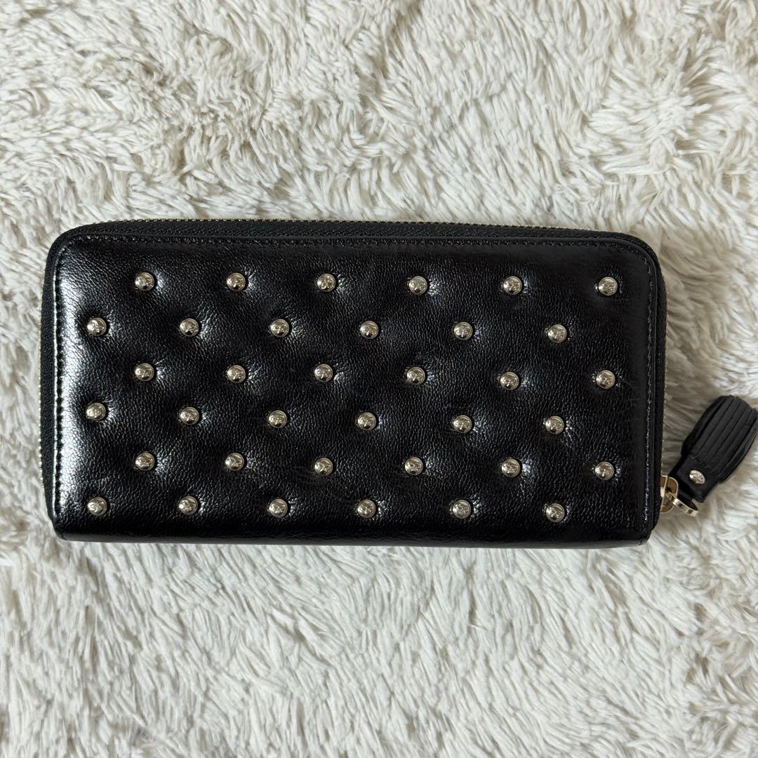 極美品✨アニヤハインドマーチ　スタッズウォレット　長財布　レザー　ブラック