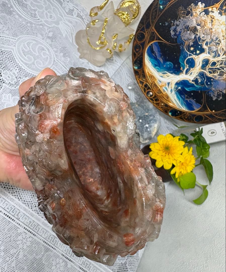 ひまわり様☆ 専用ページ オルゴナイト お花模様のハートの入れ物