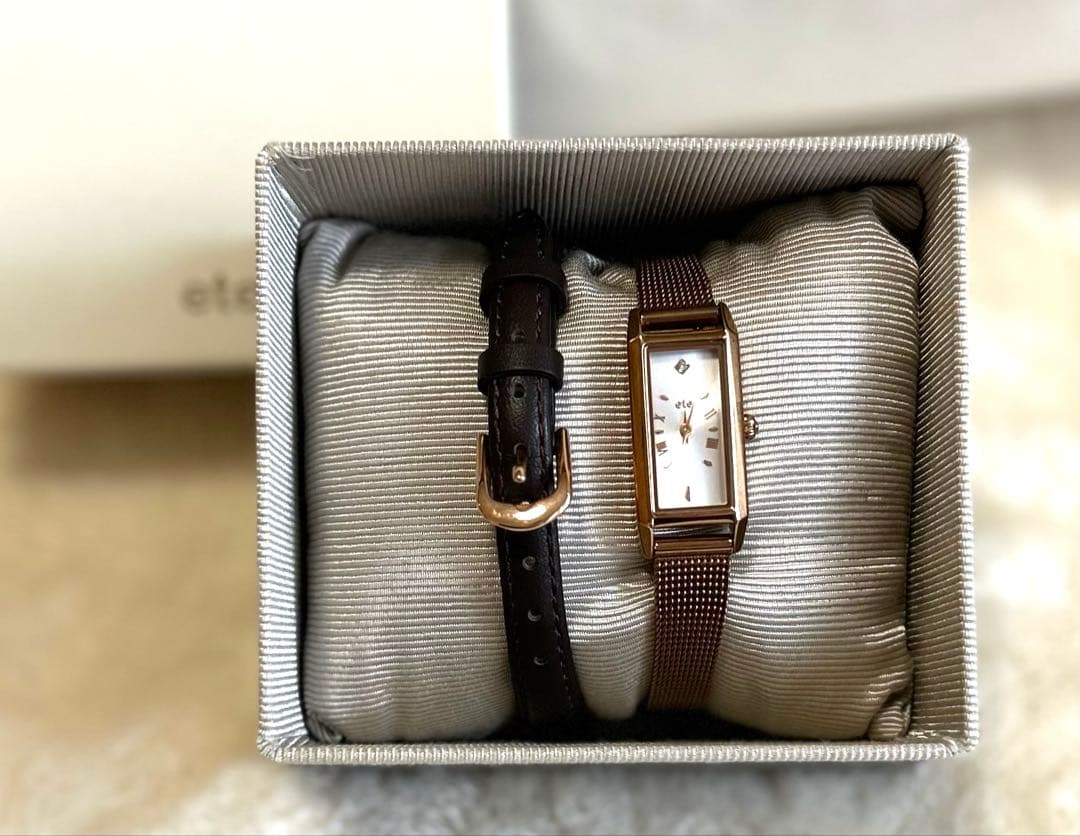 ete クリスマス限定 腕時計 ピンクゴールド 電池交換済