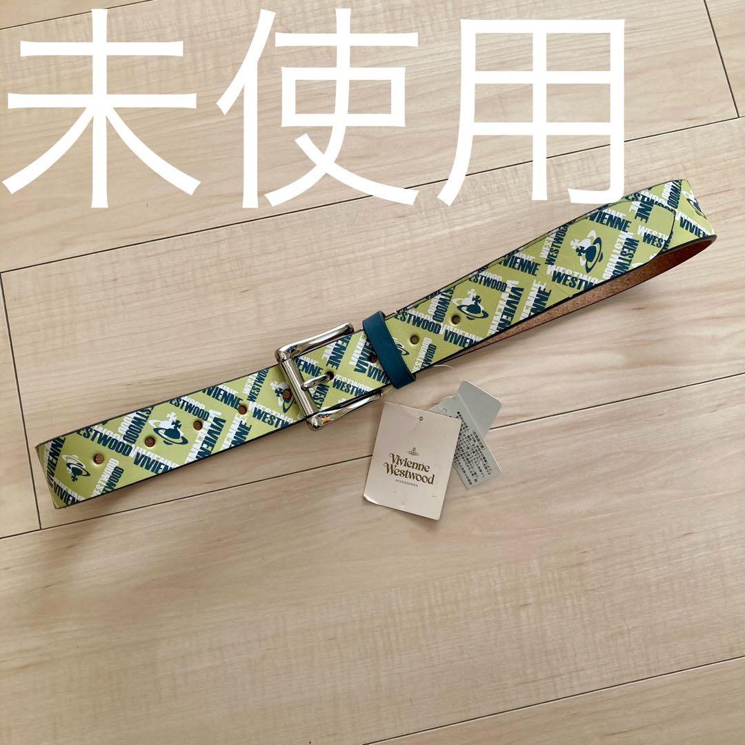 【タグ付き未使用】Vivienne Westwood ベルト グリーン ロゴ