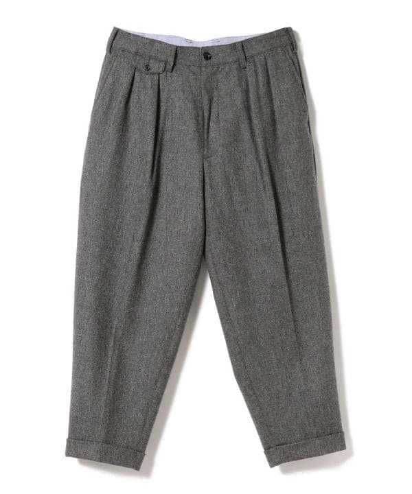 BEAMS PLUS 2プリーツ フランネル トラウザーズ グレー S