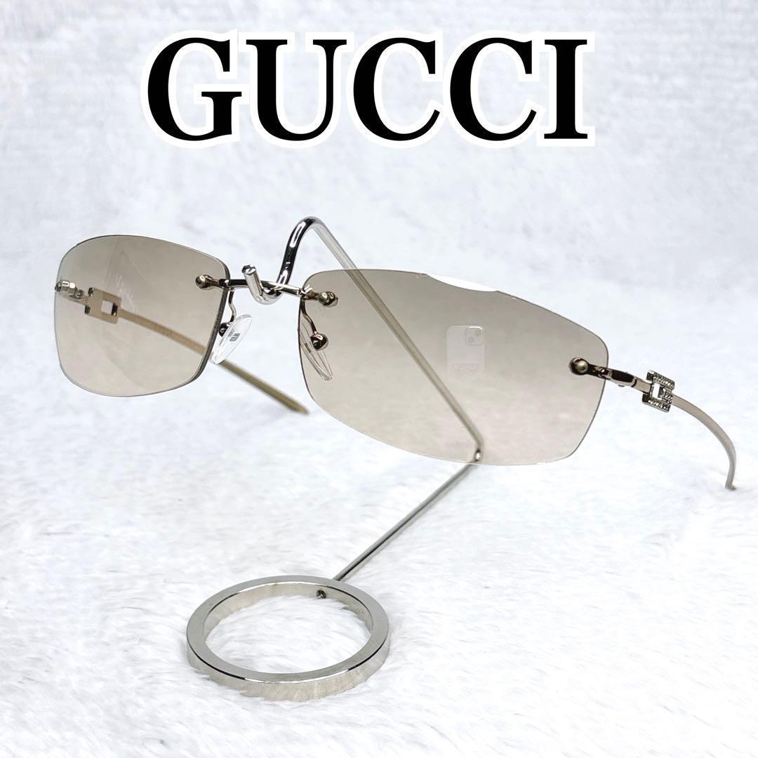 GUCCI linestone rimless サングラス　y2k 00s