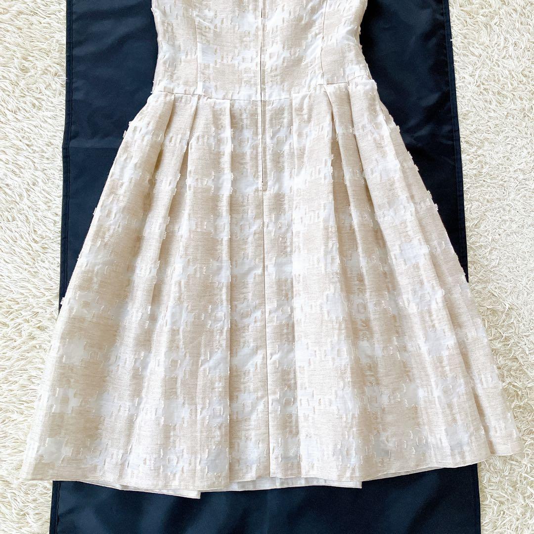 美品✨フォクシー Hydrangea リネン混 ノースリーブ ワンピース 38