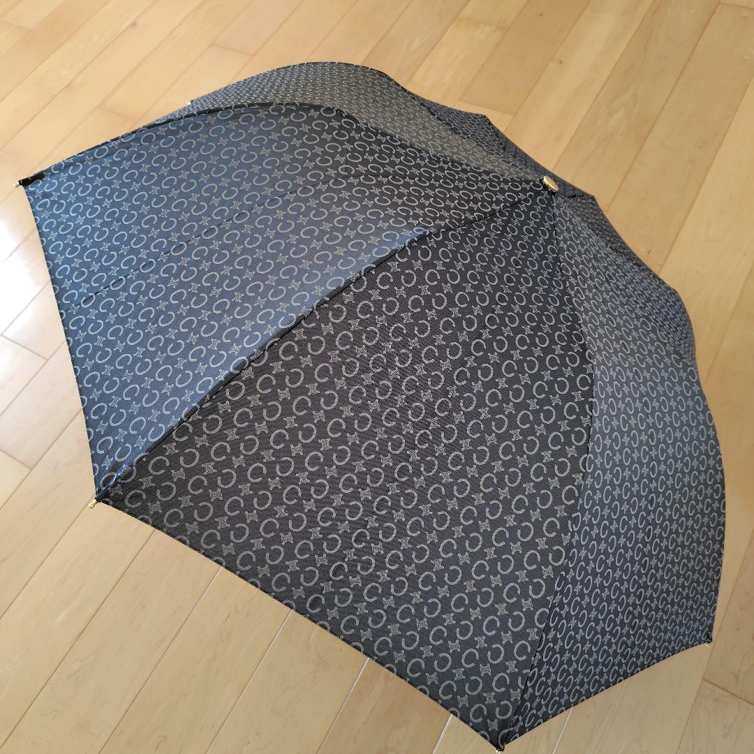 【未使用】CELINE　セリーヌ折りたたみ傘　マカダム柄　ブラック
