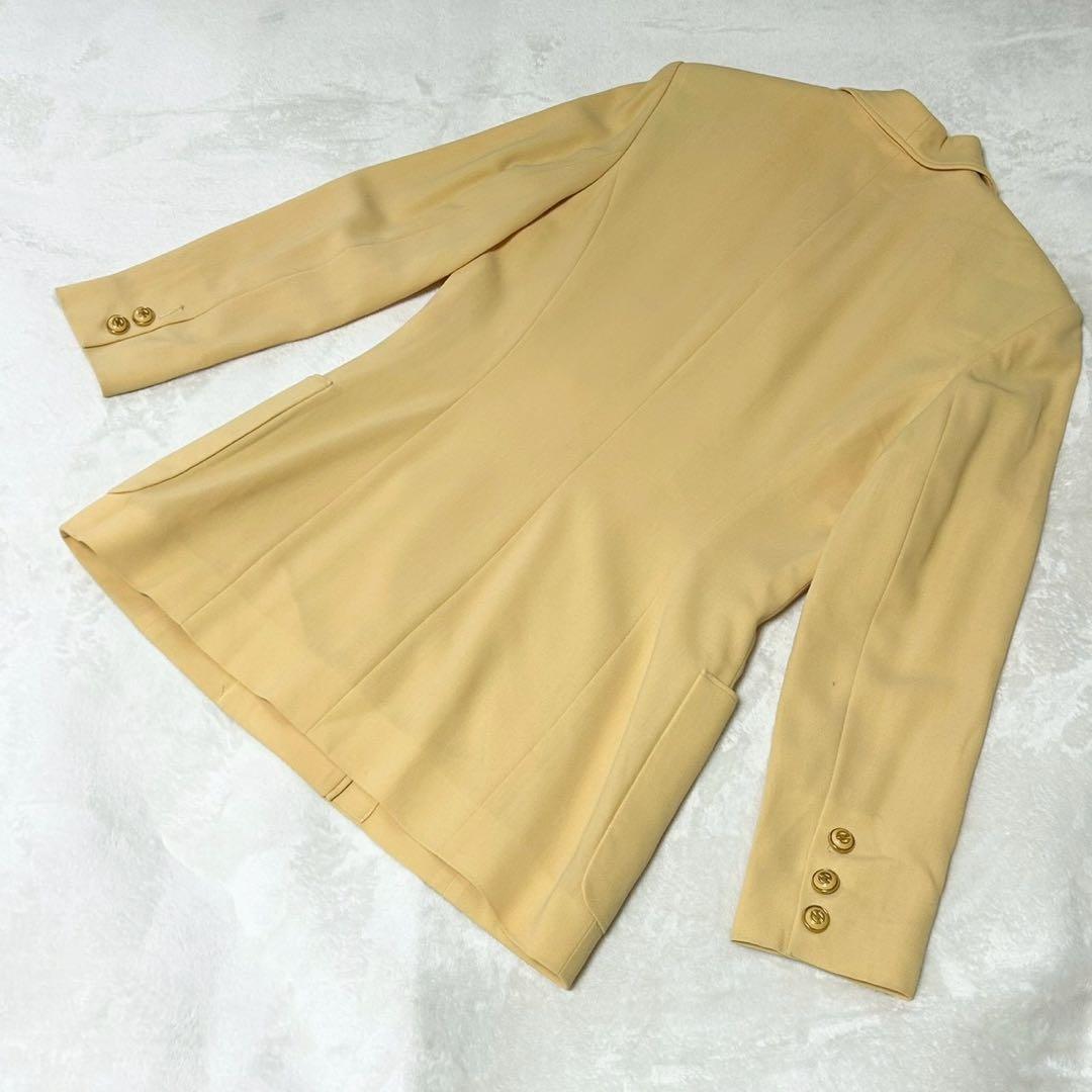 ★美品★セリーヌ　テーラードジャケット　ロング　36 金ボタン　イエロー