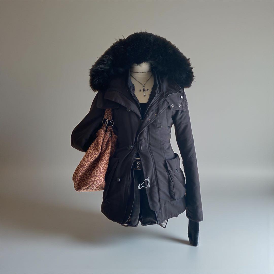 SLY N3B ファーモッズコート 平成 y2k フェアリーグランジ ダークコア