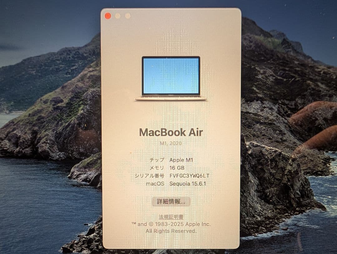 M1 MacBook Air 16GB/512GB 2020年