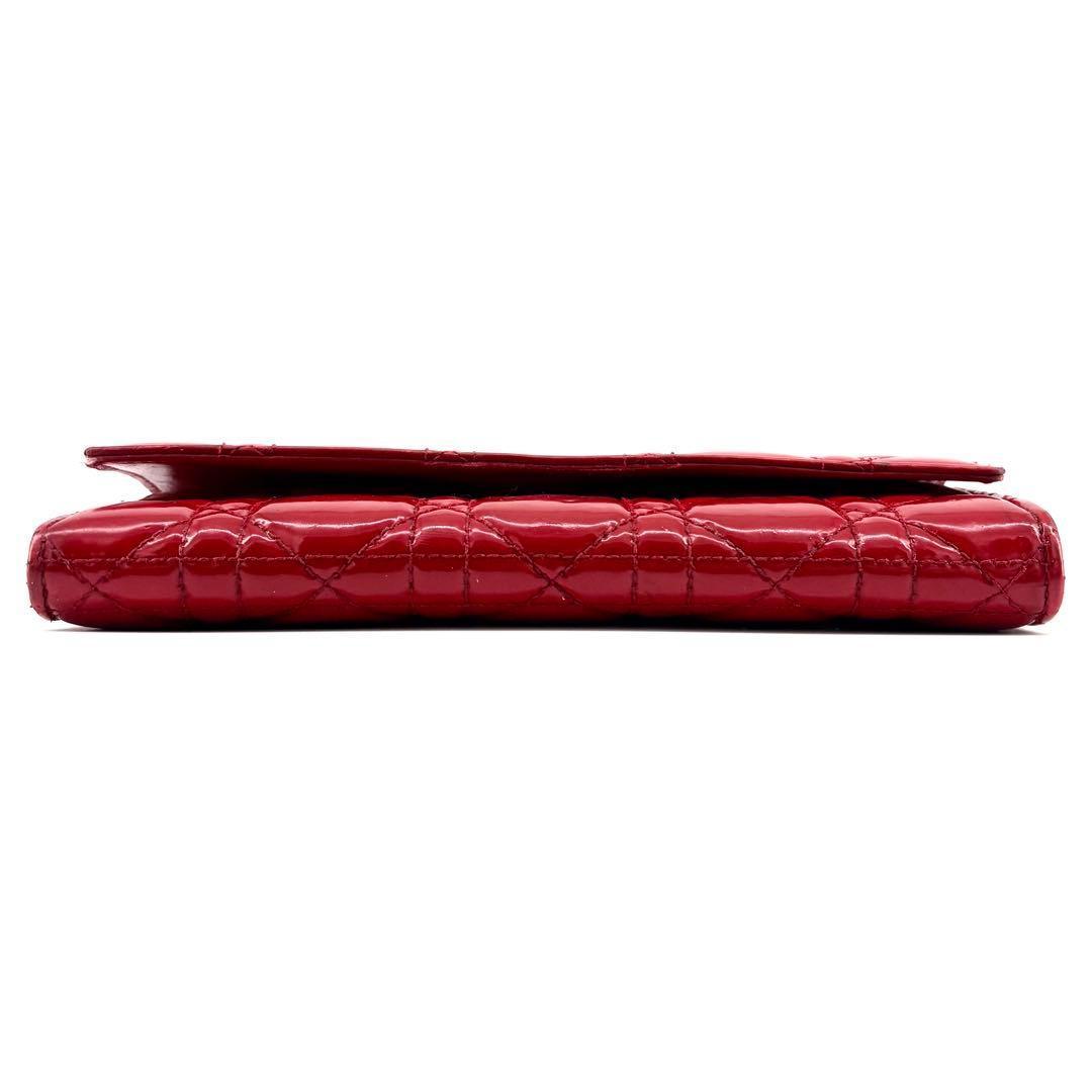 Dior レディディオール チェーンウォレット パテントレザー