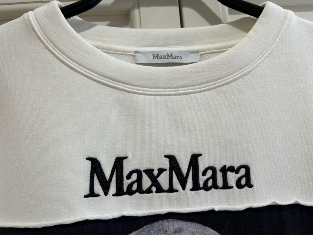 MaxMara BACCO ロゴ 犬プリント スウェットシャツ ベージュS