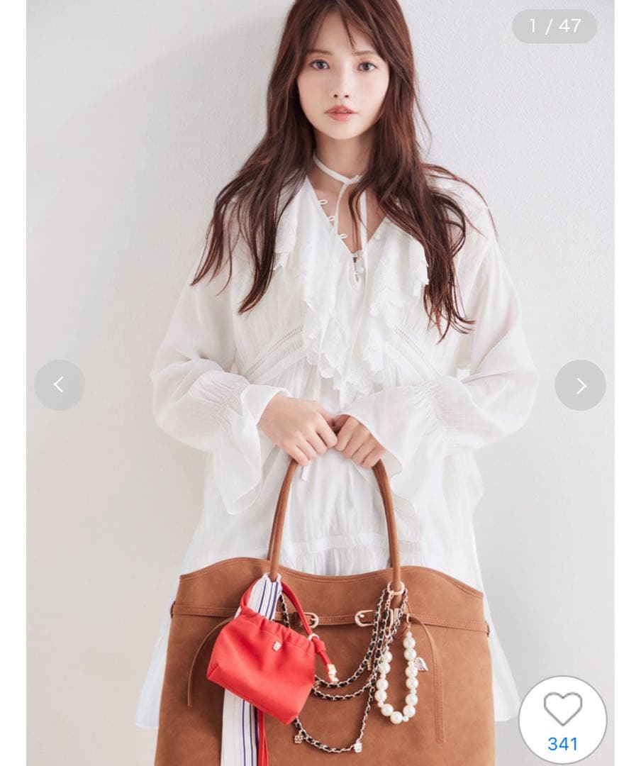 【本日限定】SNIDEL コットンライクラッフルカラーチュニック