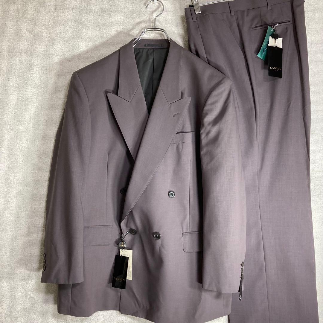 LANVIN グレー ダブルブレストスーツ スラックス付き Set Up 未使用