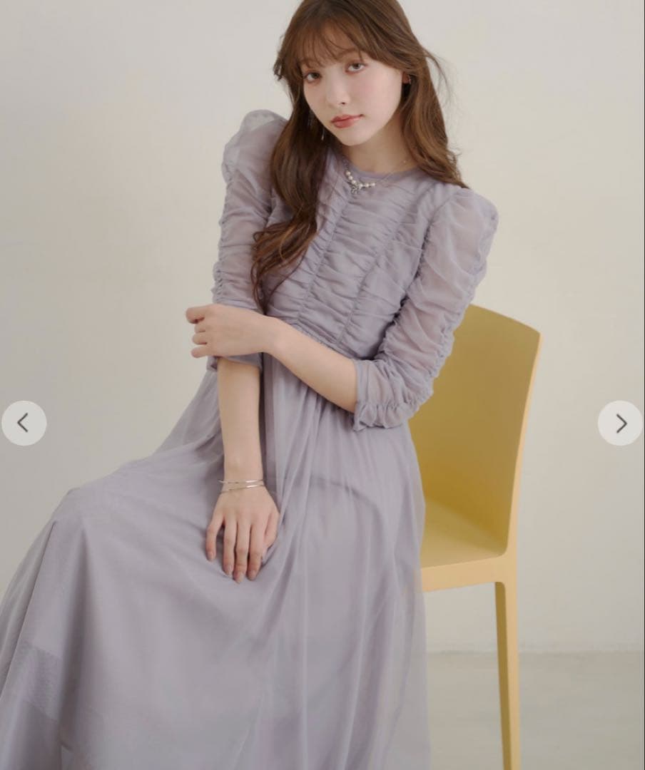 売り切れ人気商品☆LILLIAN CARAT ギャザーチュールワンピース