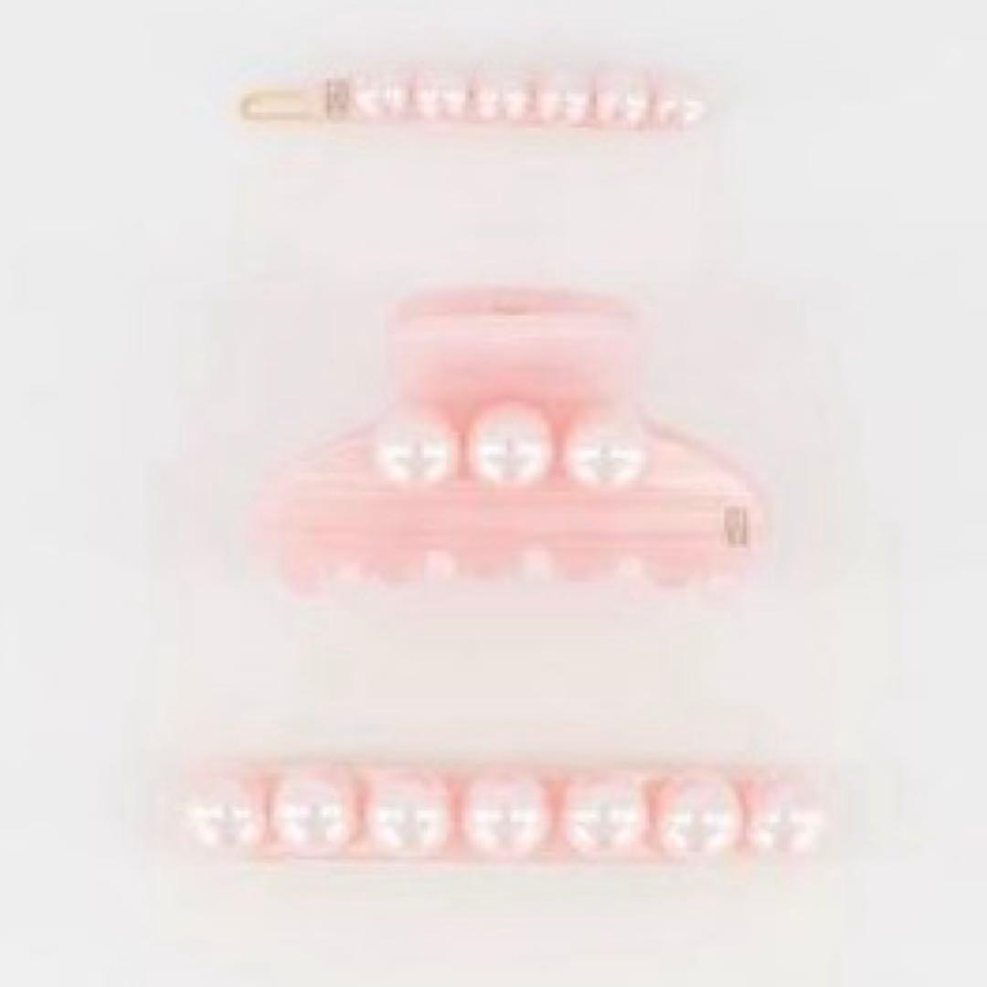 新品　Alexandre de paris パール付き　ヘアクリップ　ピンク